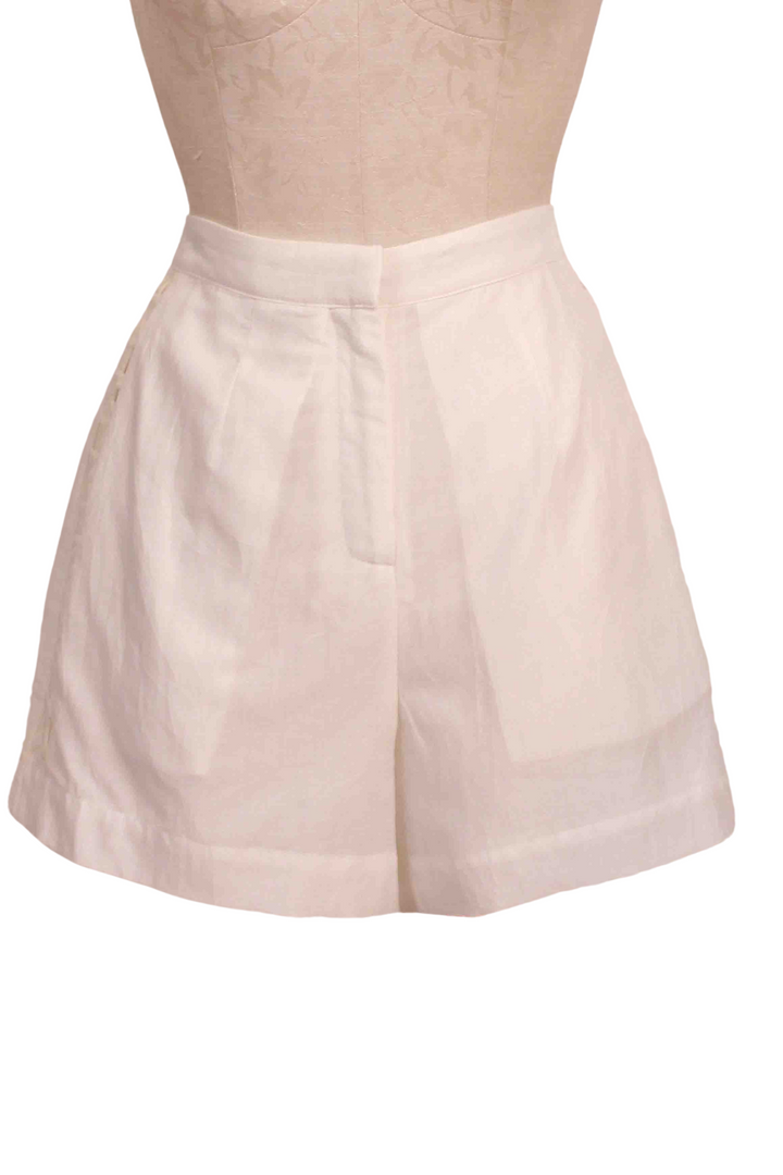 White Paradise Short by Mon Renn with Embroidered sides