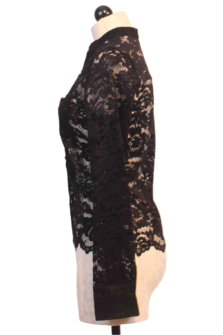 side view of black Pax Lace Top by Generation Love