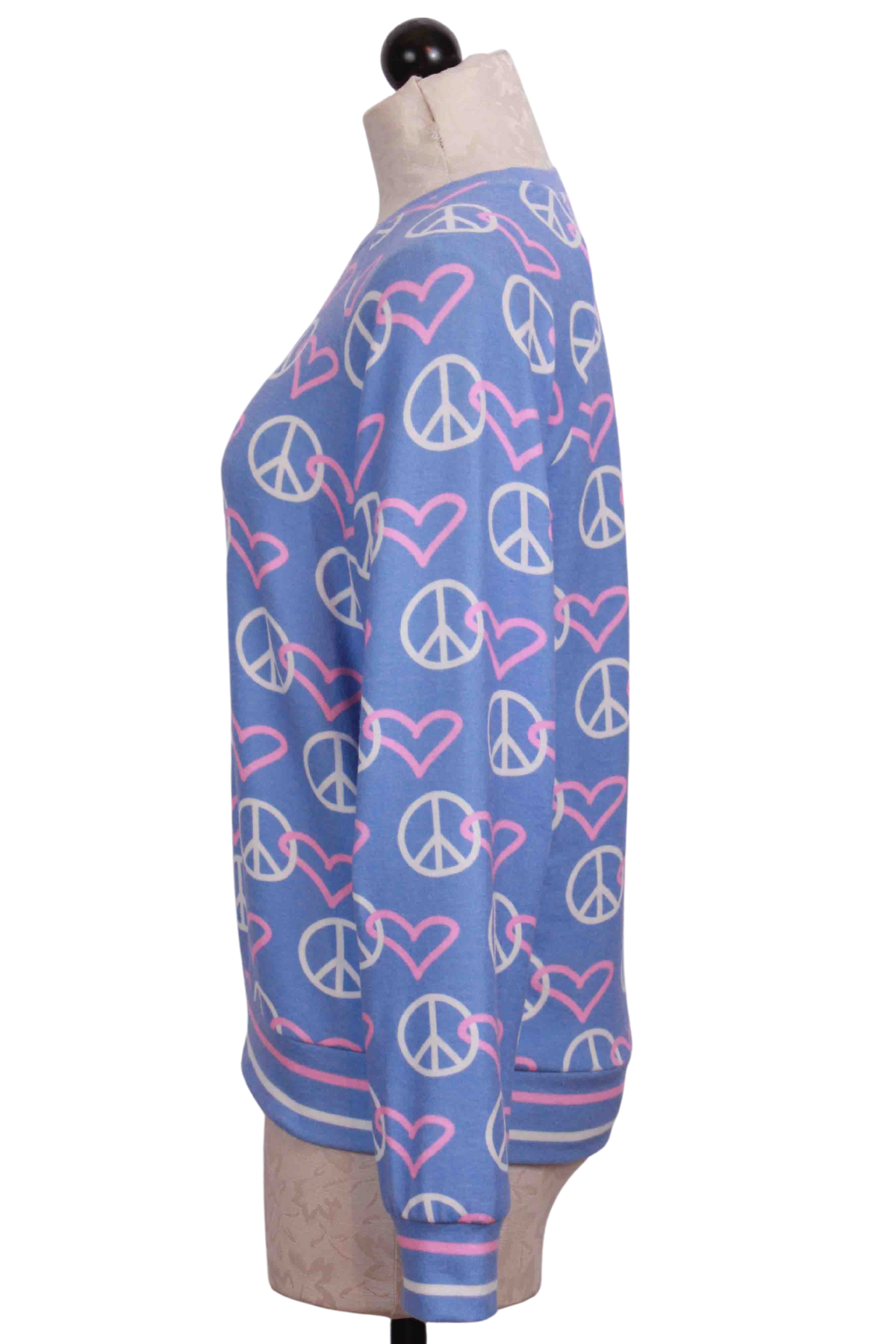 side view of Long Sleeve Peace Love Top by PJ Salvage