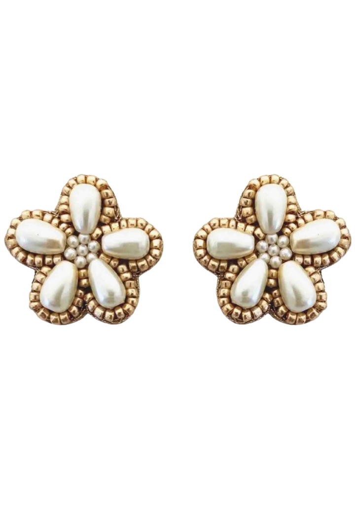 Pearl Flower Stud Earrings by Beth Ladd Collections