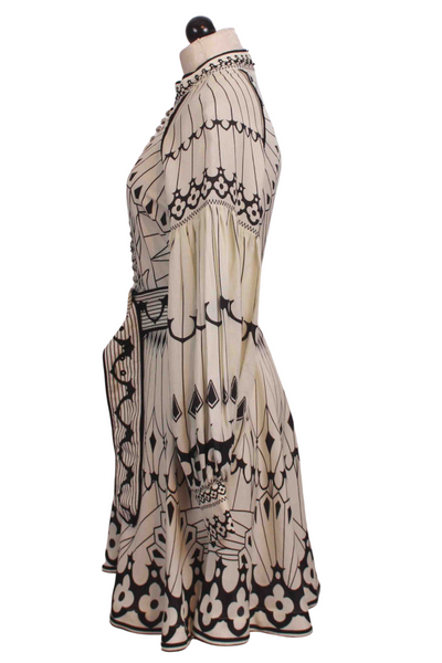 side view of St Mary Vanilla Long Sleeve Pernilla Short Dress by Scarlett Poppies