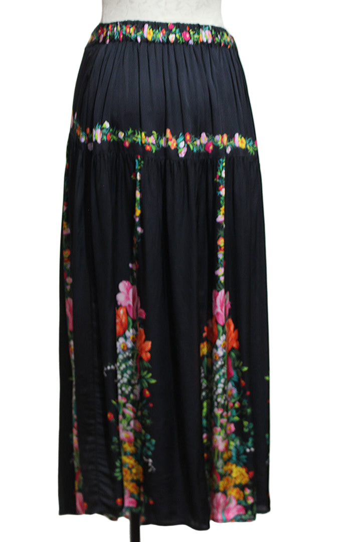 back view of The Phoebe Skirt in Centerpiece Black by Elizabeth James
