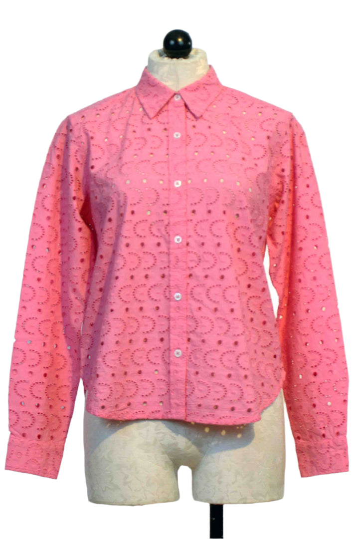 Pia Eyelet Shirt in the color Neon Pink by Kerri Rosenthal