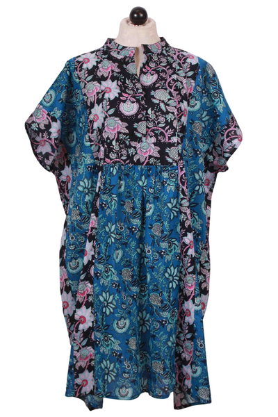 French Blue Patchwork  Playa Caftan by Mille