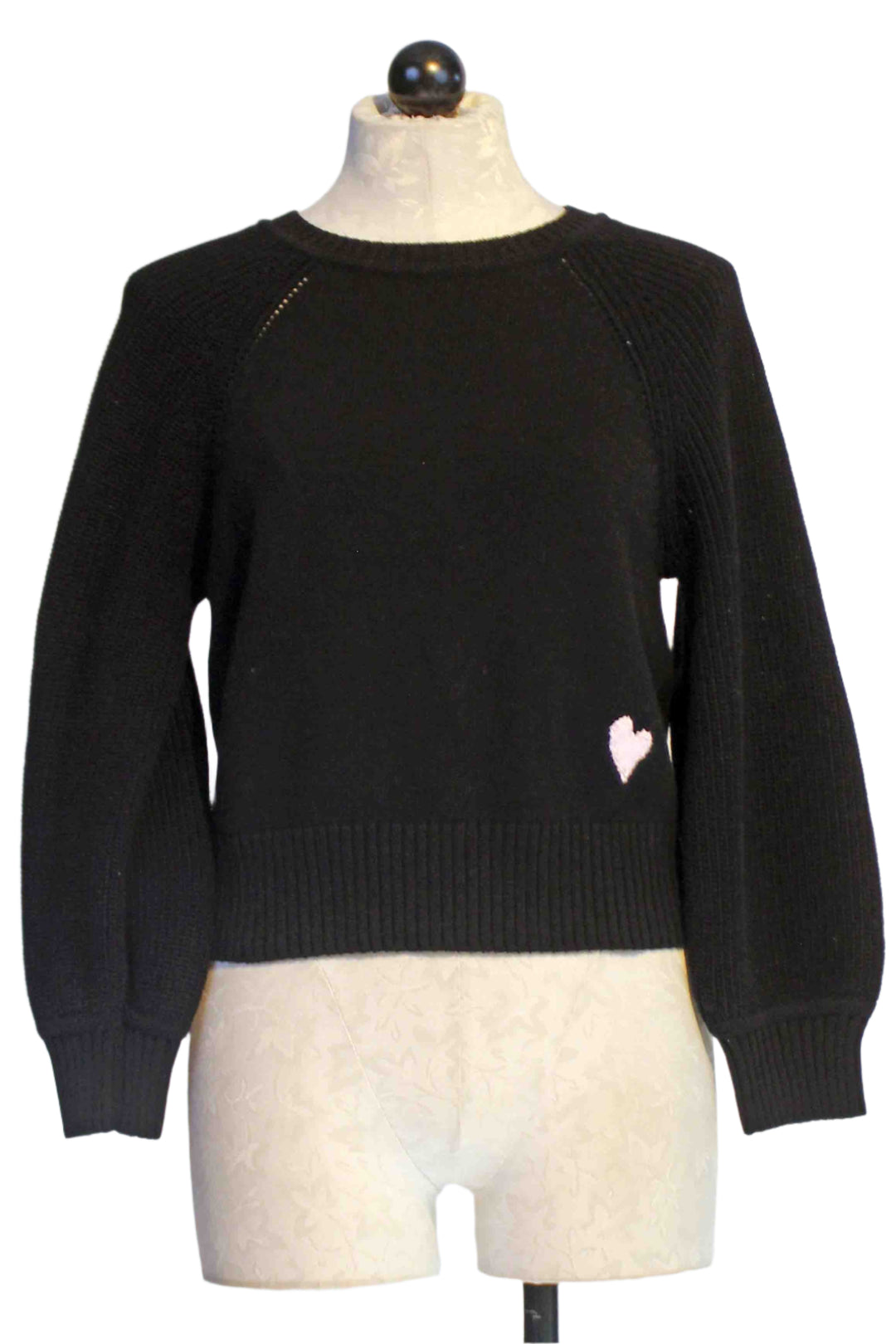 Black Puff Sleeve Pullover Sweater by Kerri Rosenthal