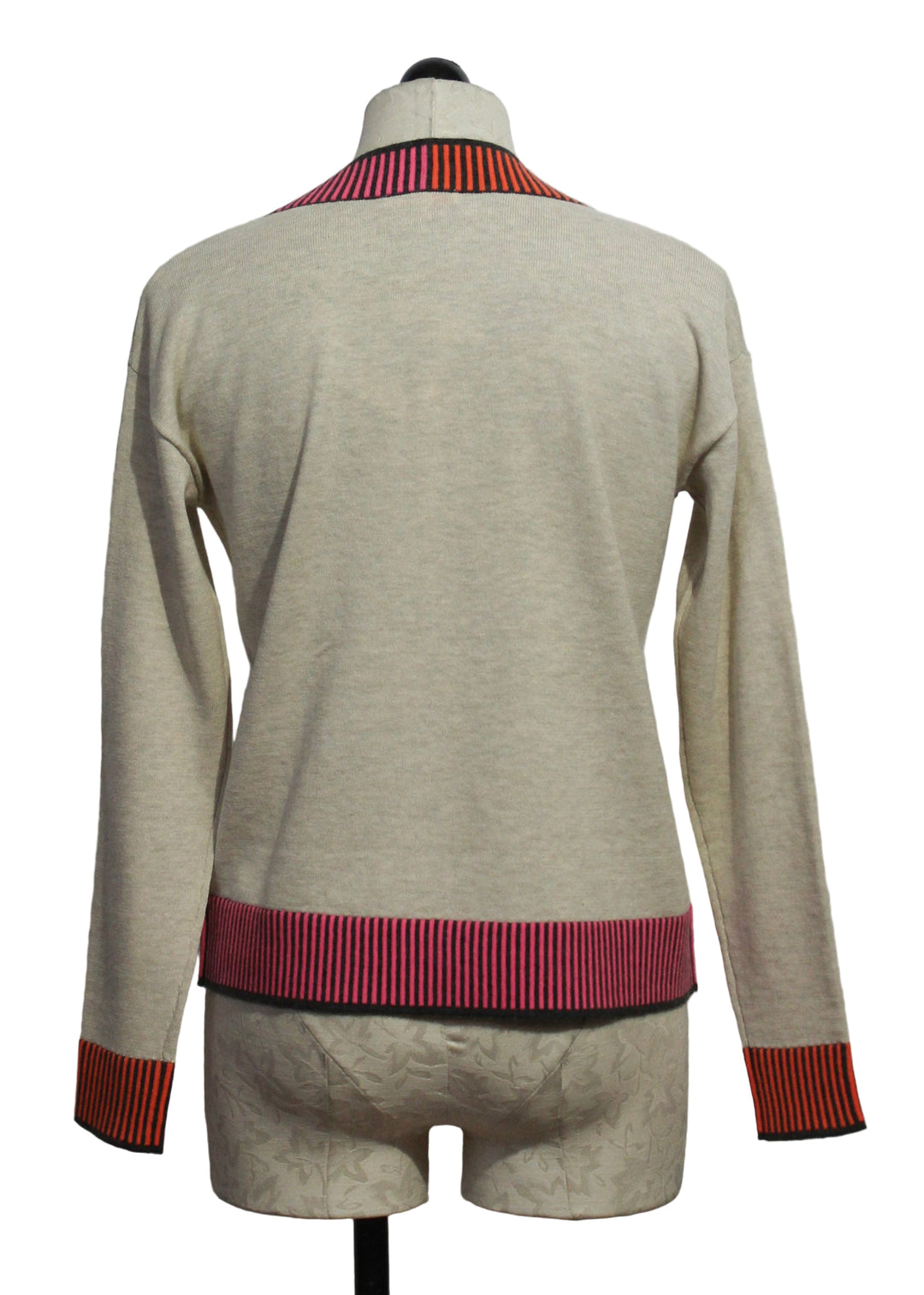 Back view of Almond colored Ribbed and Ready Sweater by Lisa Todd 