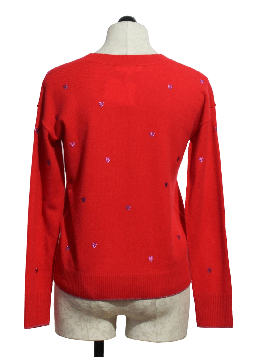 Back view of Risky Red Call It Love Sweater by Lisa Todd