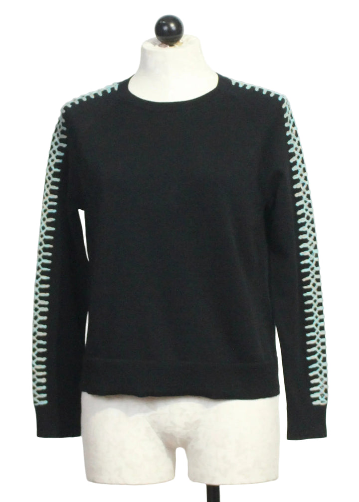 The Black Stitchy Mix Sweater by Lisa Todd