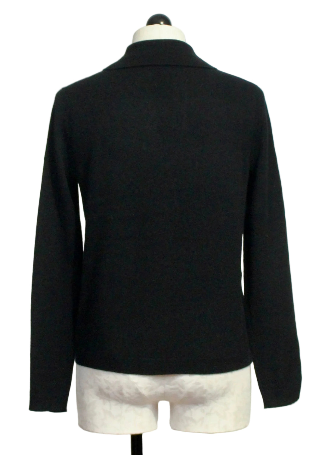 Back view of the ONYX Collar Call Sweater by Lisa Todd