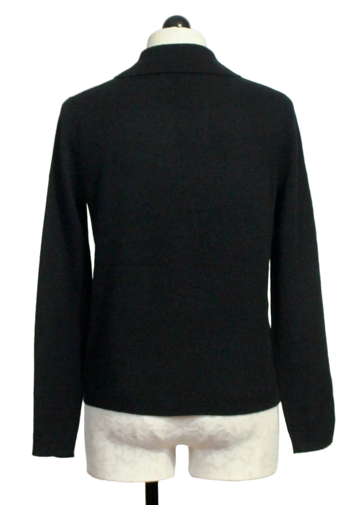 Back view of the ONYX Collar Call Sweater by Lisa Todd