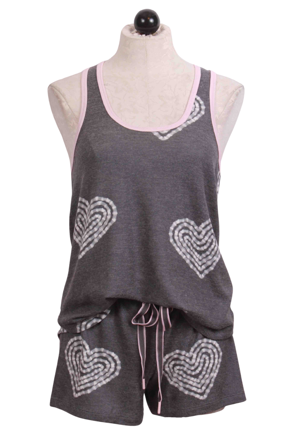 Heather Charcoal Bless Your Heart Short by PJ Salvage paired with the matching PJ Salvage Bless Heart Tank Top