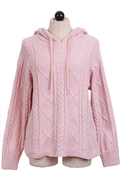 Pink Clay Cable Knit Lounge Hoodie by PJ Salvage