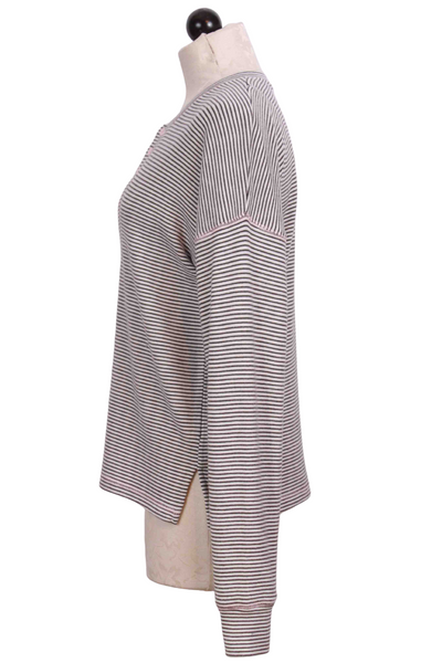 side view of Striped Livin the Edge Top by PJ Salvage