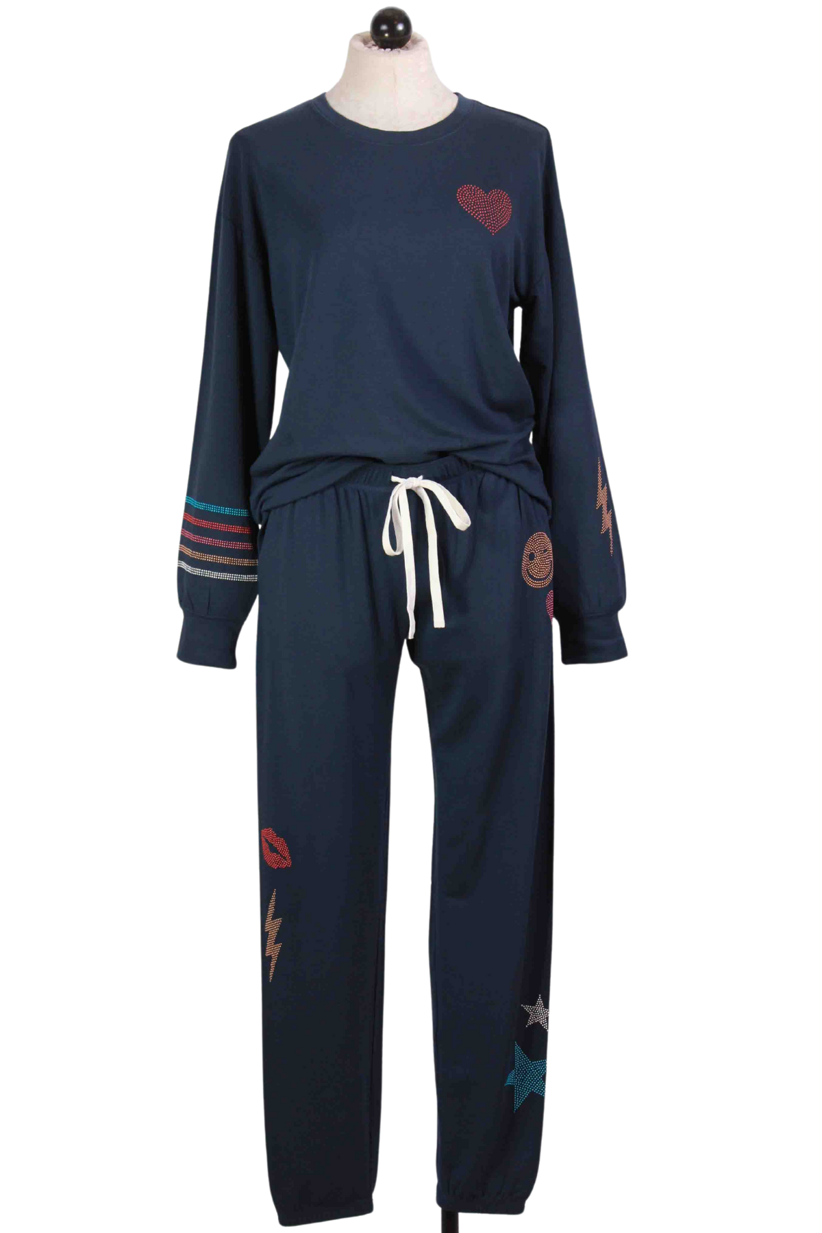 Navy Stoney Mind Pajama Pant by PJ Salvage paired with the matching Stoney Mind Top