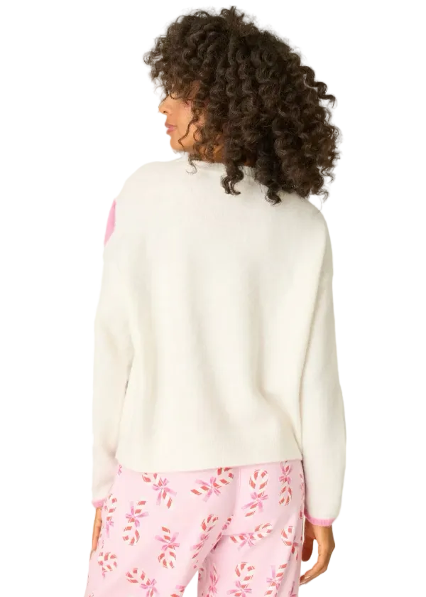 back view of The Long Sleeve PJ Sweater with Bow by PJ Salvage 