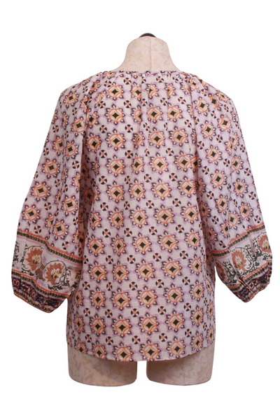 back view of Ramona Blouse by Cleobella in the Marrakesh print