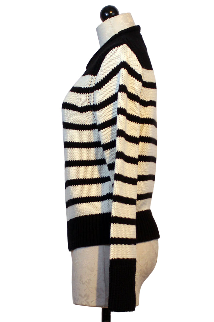 side view of Ridley Bandit Striped Pullover Sweater by Velvet Heart