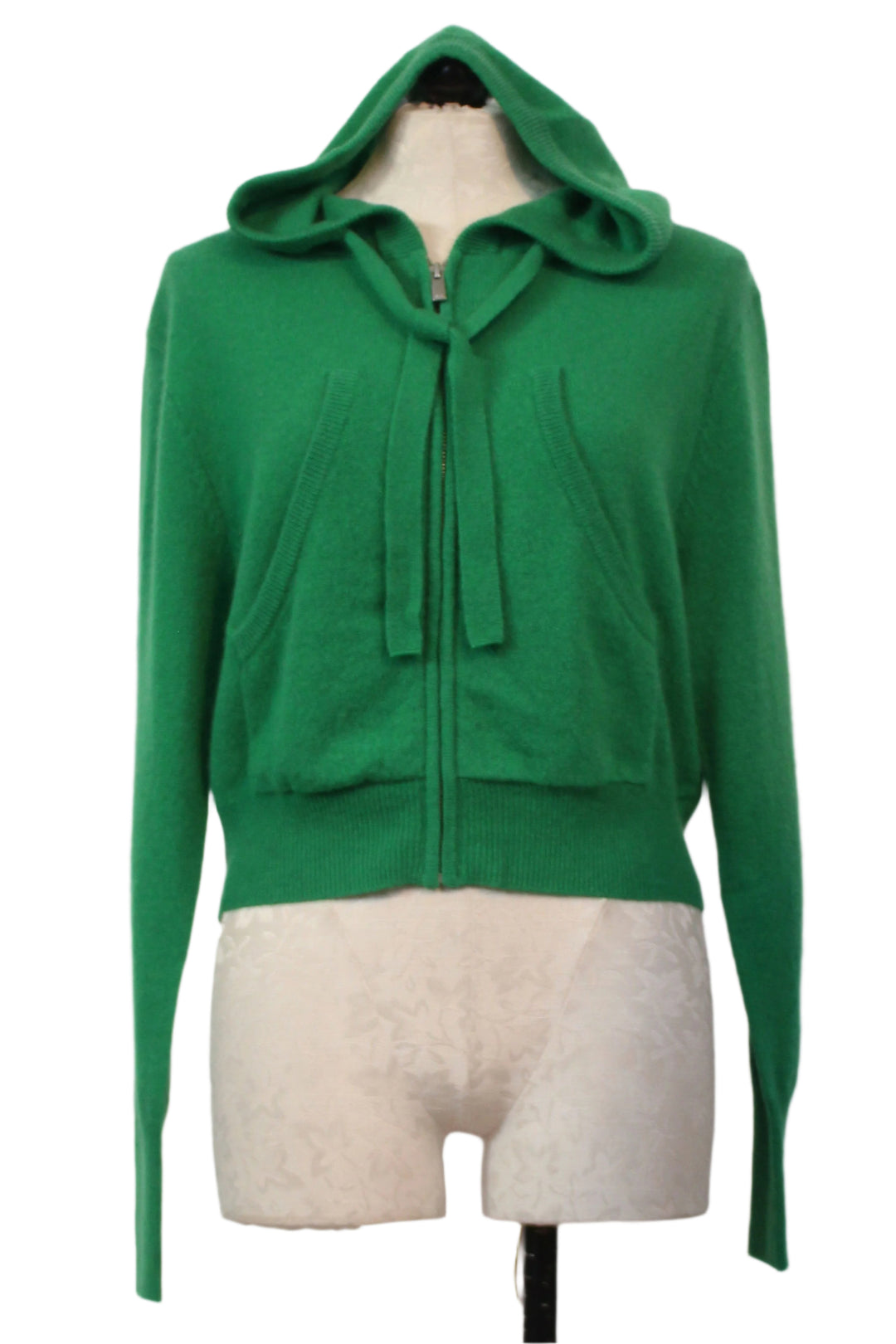 Pea Green Rio Cropped Hoodie by Colorush