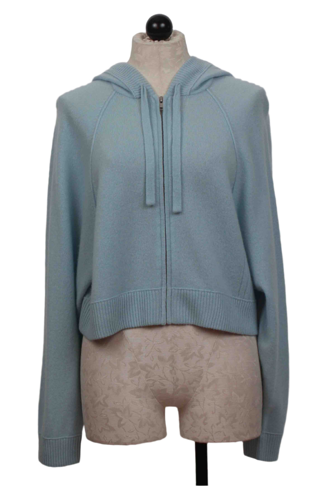 Skylight colored Robbie Seam Zip Front Hoodie by Colorush