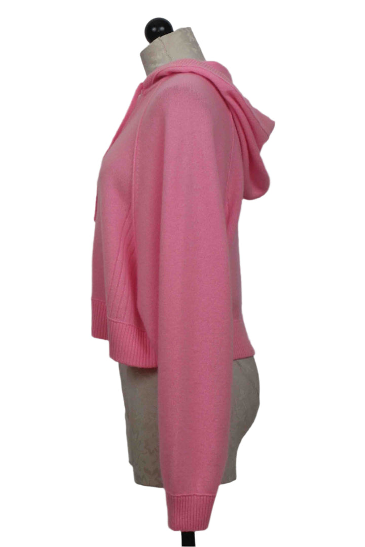 side view of Lollipop colored Robbie Seam Zip Front Hoodie by Colorush