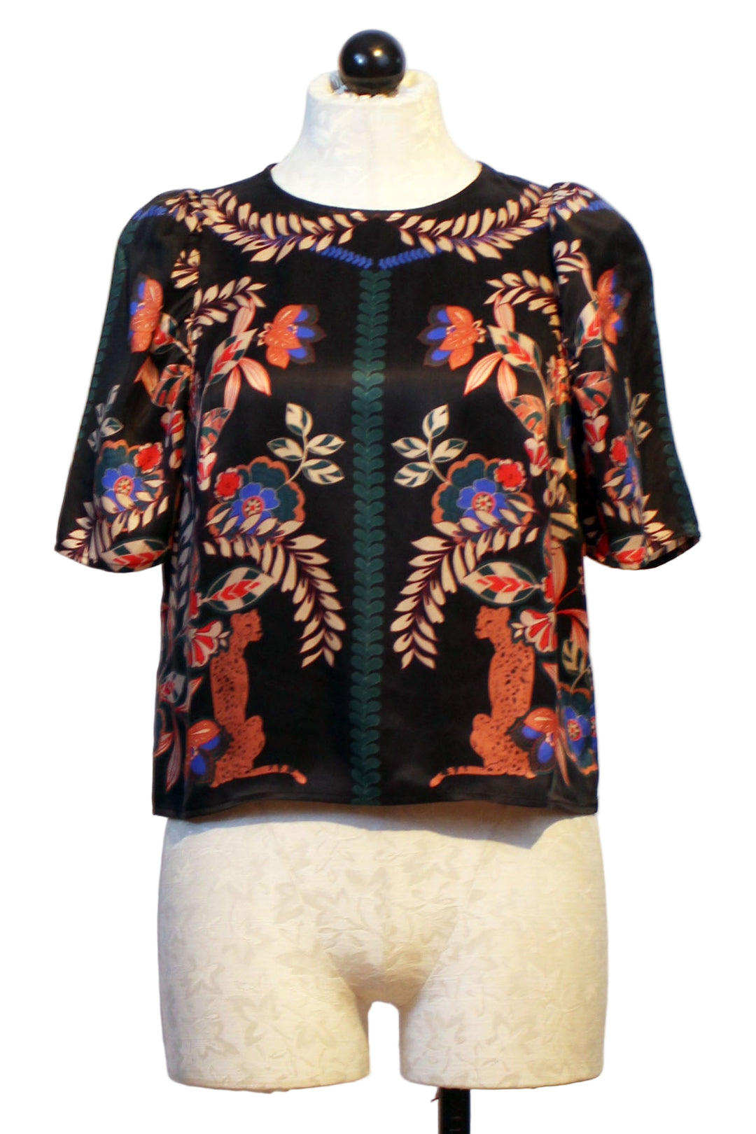 Short Sleeve Robine Top by Caballero in the Zulu Prince Cheetah Print