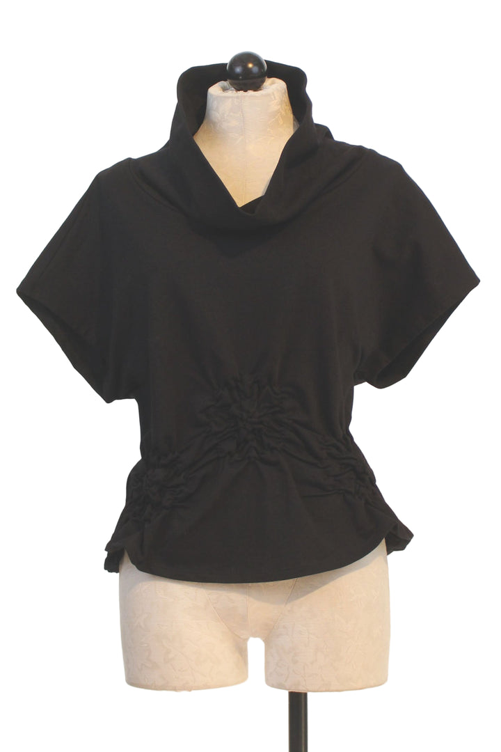 Nite colored Roygen Top by Kozan with ruched rosette-like detail along the bottom