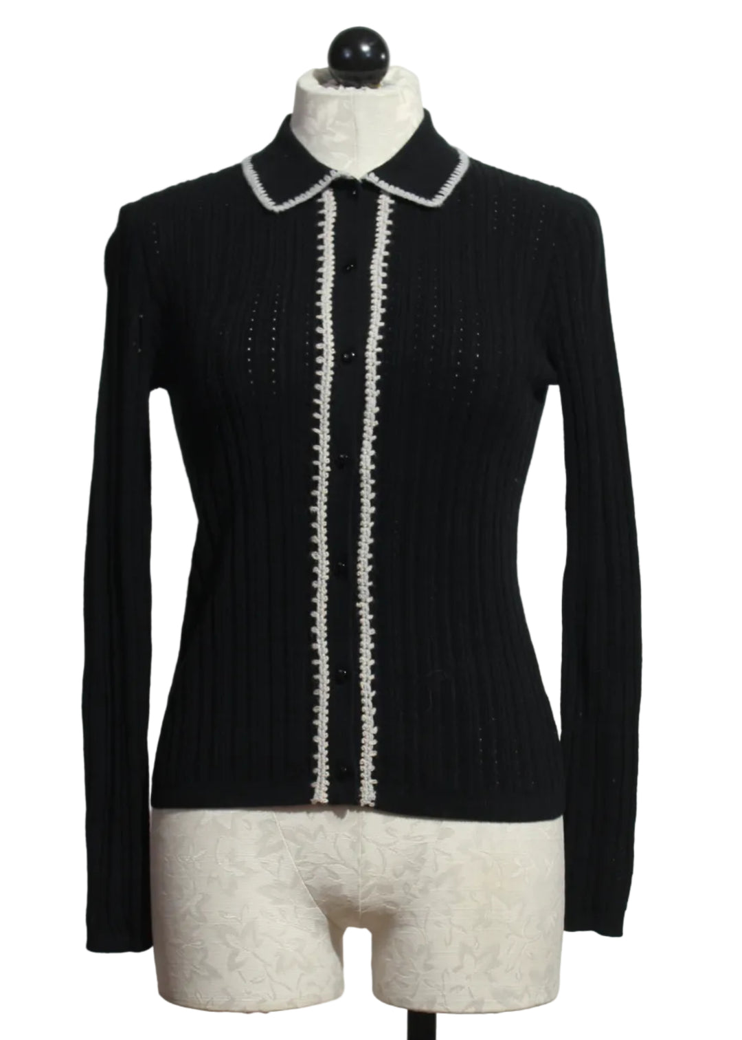 Black Stitch Please Cardigan by Lisa Todd