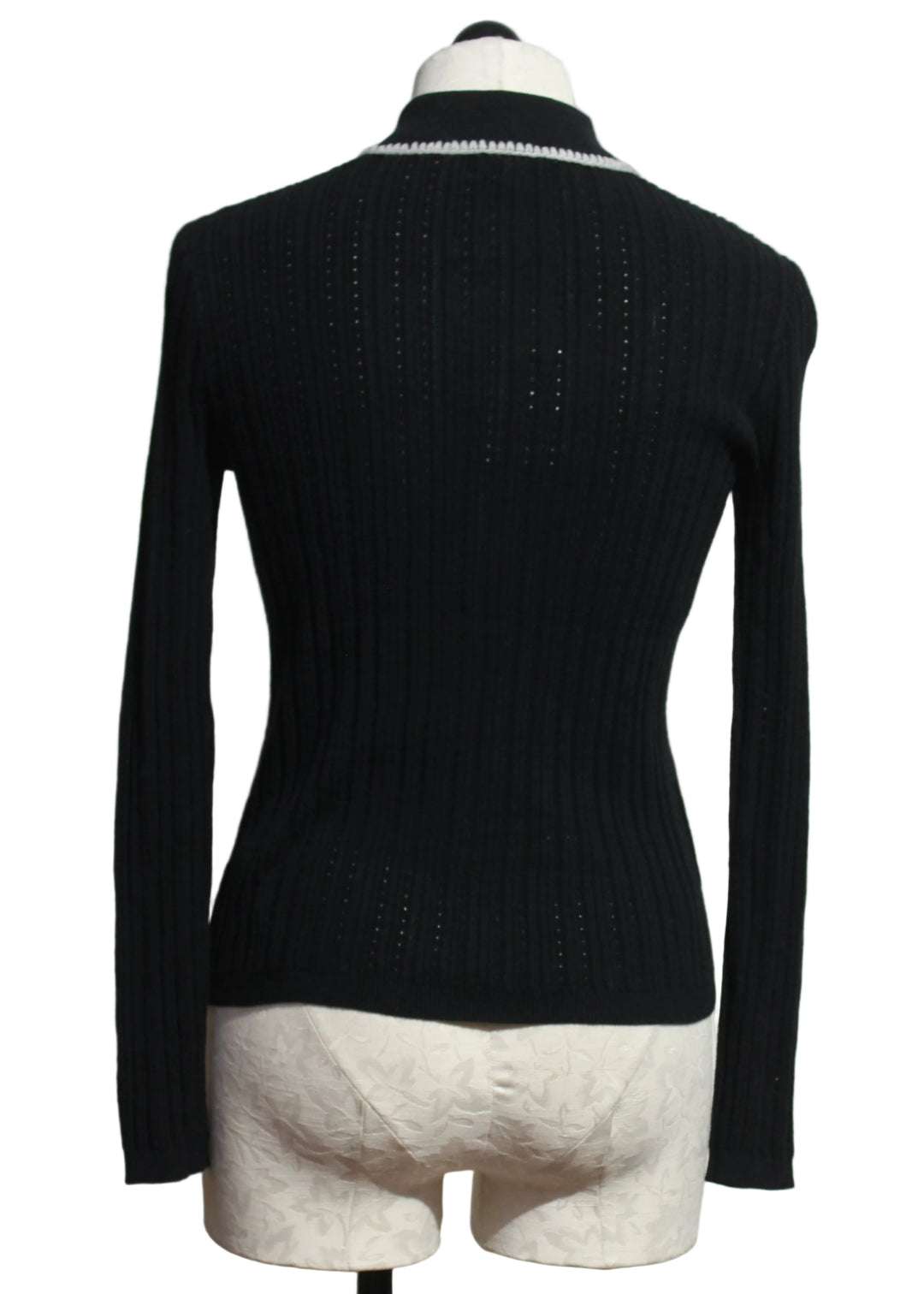 back view of Black Stitch Please Cardigan by Lisa Todd
