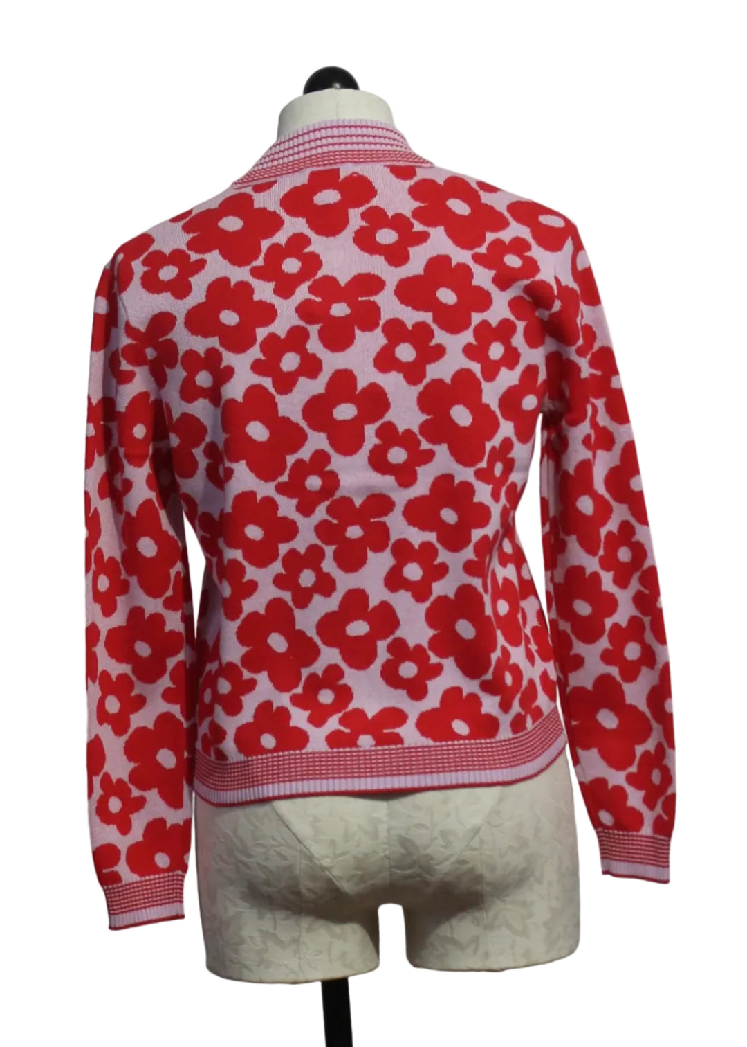 back view of Vintage Lace Combo Daisy Dreamer Zip Front Jacket/Cardigan by Lisa Todd