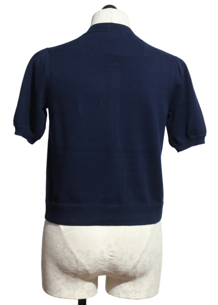 back view of Navy Royal Flush Sweater by Lisa Todd
