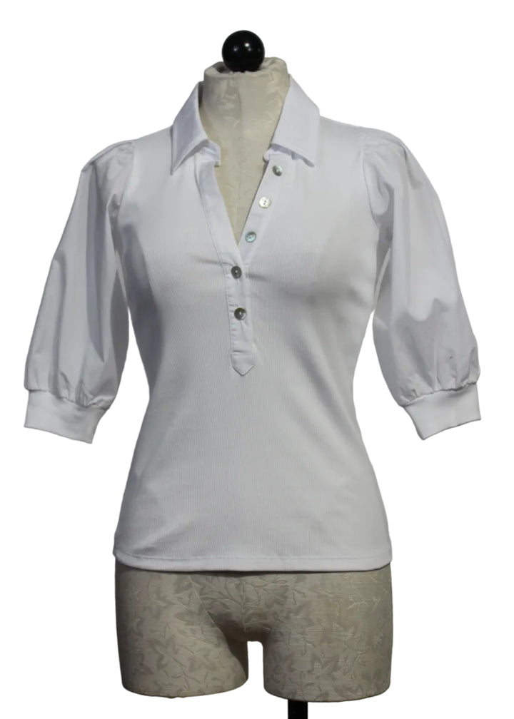 White Pure Rib Collet Top by Lisa Todd