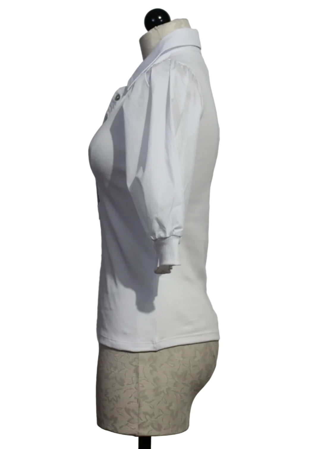 side view of White Pure Rib Collet Top by Lisa Todd