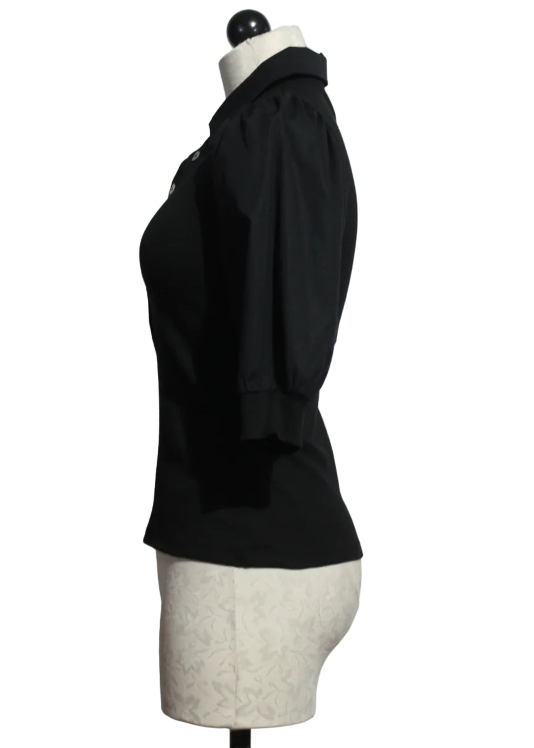 side view of Black Pure Rib Collet Top by Lisa Todd