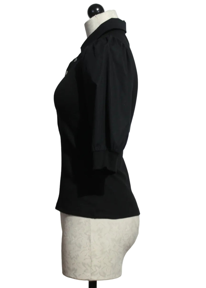 side view of Black Pure Rib Collet Top by Lisa Todd