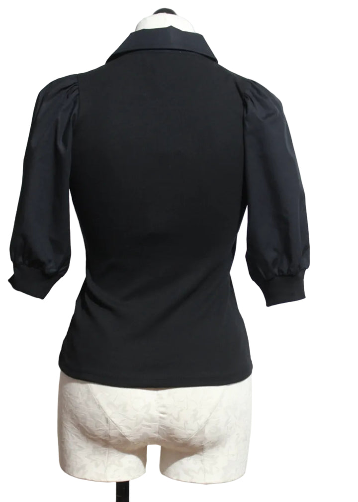 back view of Black Pure Rib Collet Top by Lisa Todd