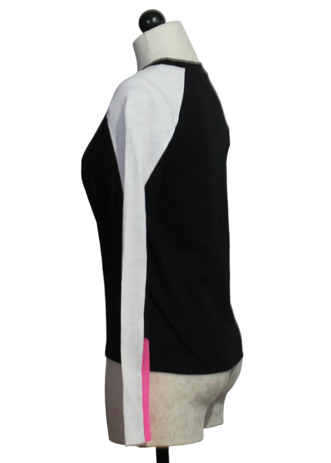 side view of Black and White Playing Games Tee by Lisa Todd