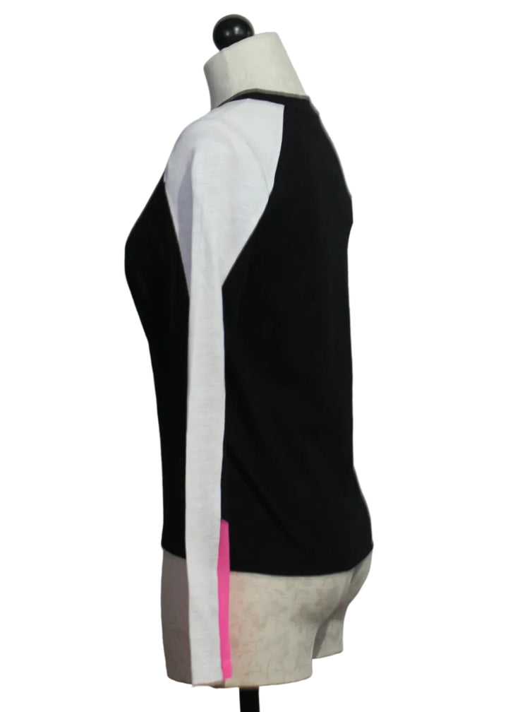 side view of Black and White Playing Games Tee by Lisa Todd