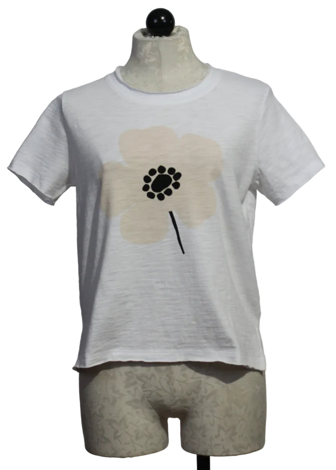 White Posy Posse Tee by Lisa Todd