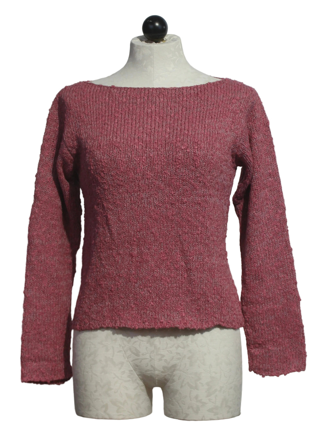 The Luna Long Sleeve Sweater by Island Tribe Knits in Dusty Rose