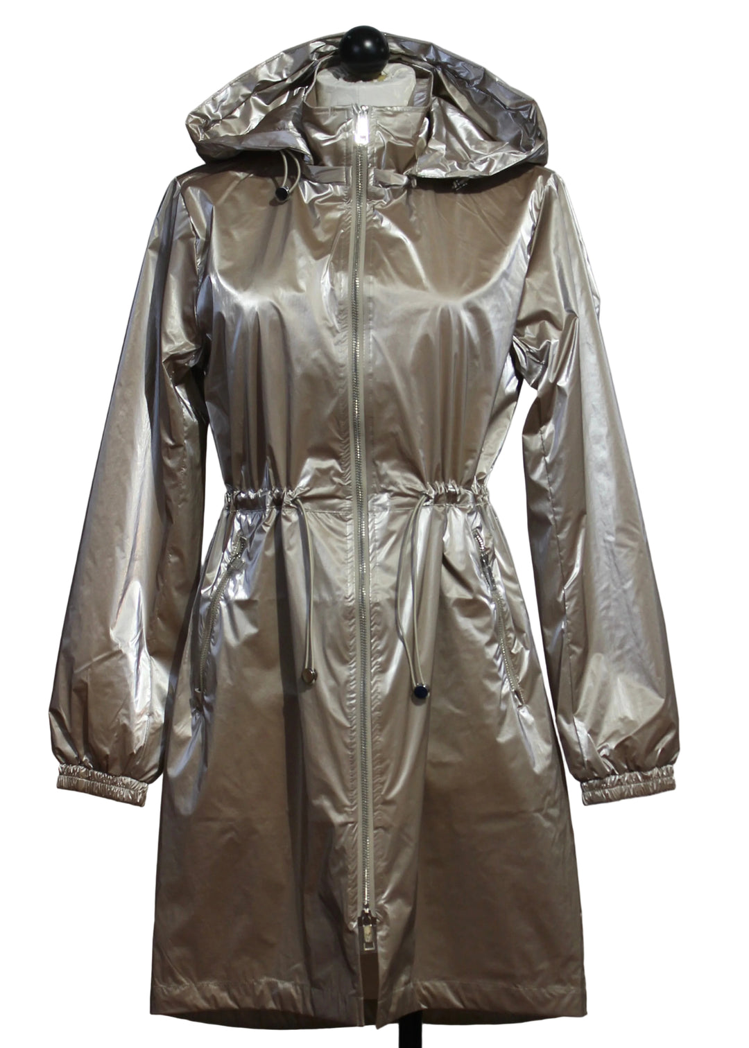 Milk Tea Colored Shimmer Lux Shirttail Jacket by Nikki Jones 