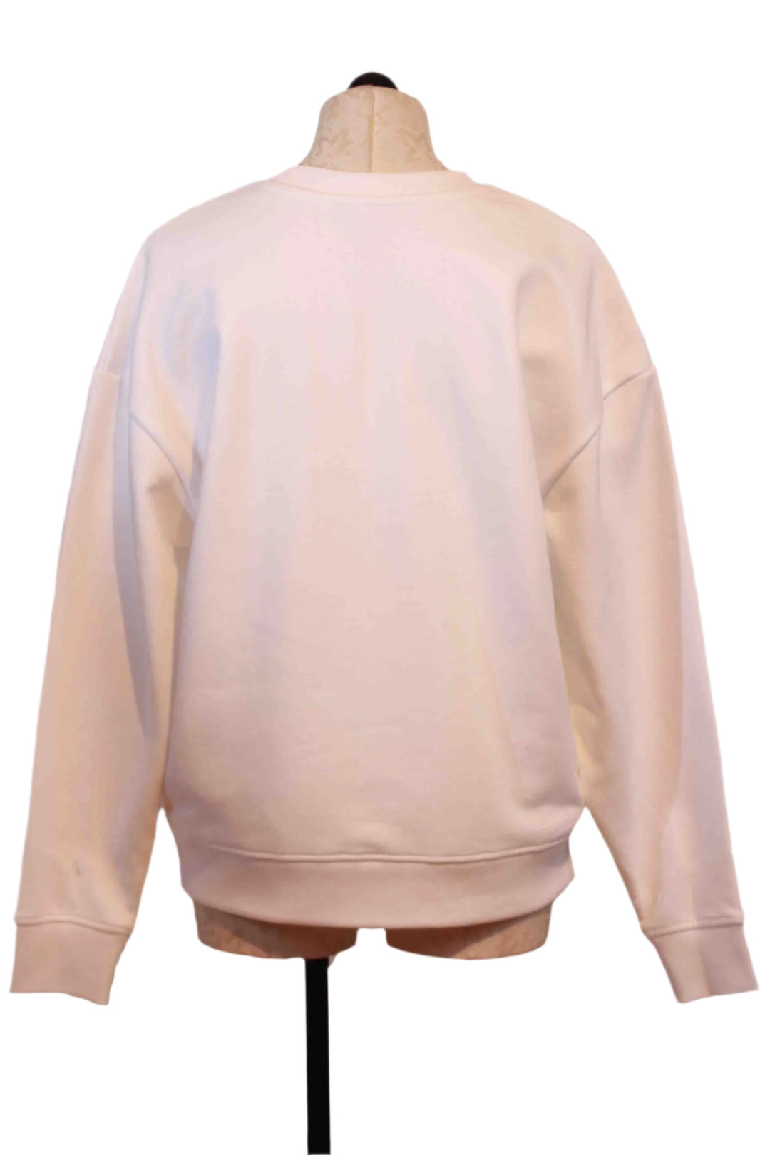 back view of White with Neon Pink Collegiate Sweatshirt by Favorite Daughter