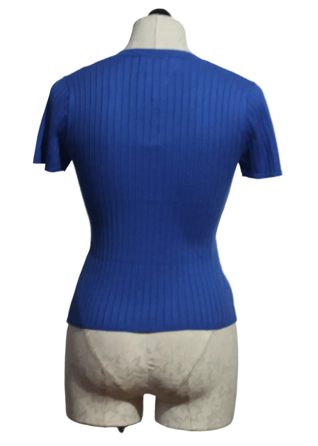 back view of River colored CCN Barefoot Drift Rib V Tee by Colorush