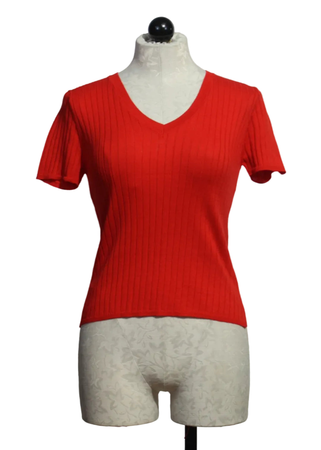 Poppy colored CCN Barefoot Drift Rib V Tee by Colorush