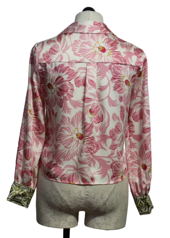 back view of  Alexa Lotus Floral Blouse by Drew 