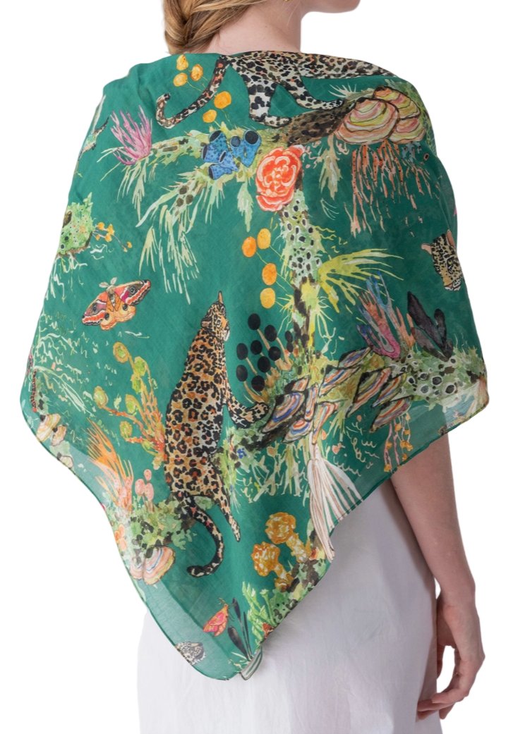 Felidae Tree 40 x 40 Scarf by Betsy Olmsted