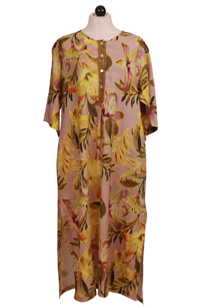Mixed Pattern Lilly Midi Length Shirt Dress by Alembika