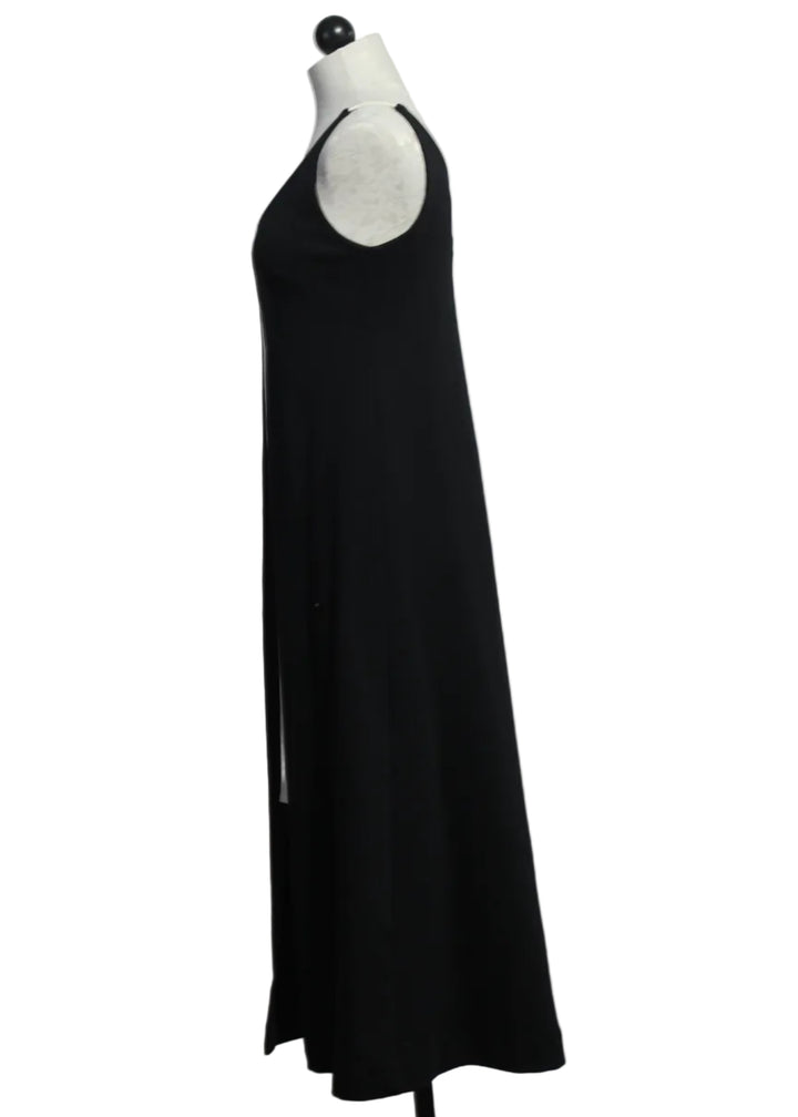 side view of the Black and White Zaine GOTS Dress by SKFK