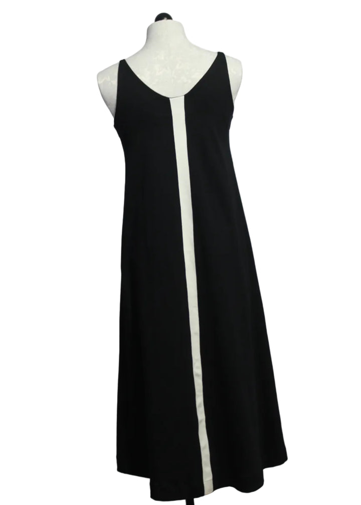 back view of the black and white Zaine GOTS Dress by SKFK