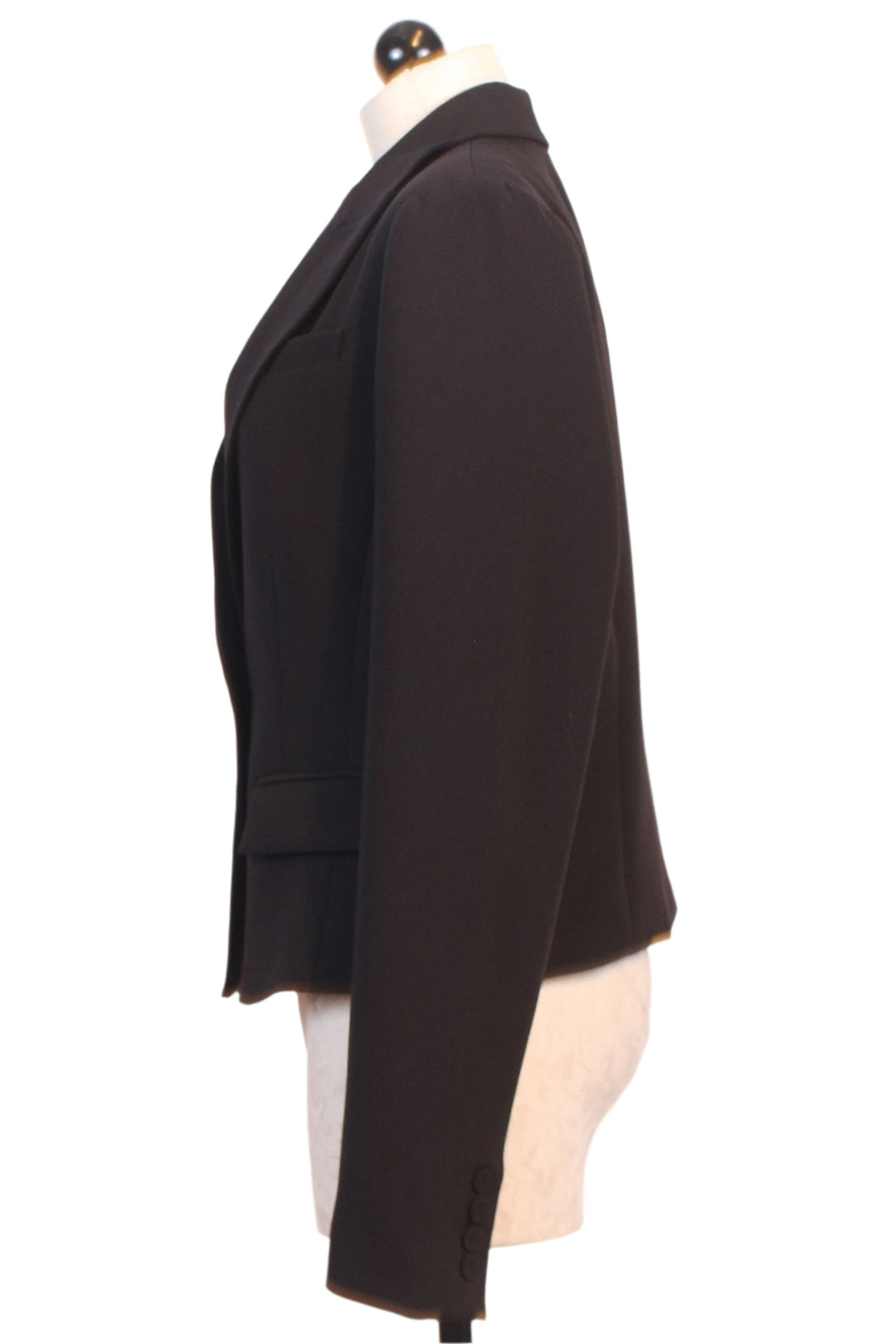 side view of black The Short Favorite Blazer by Favorite Daughter