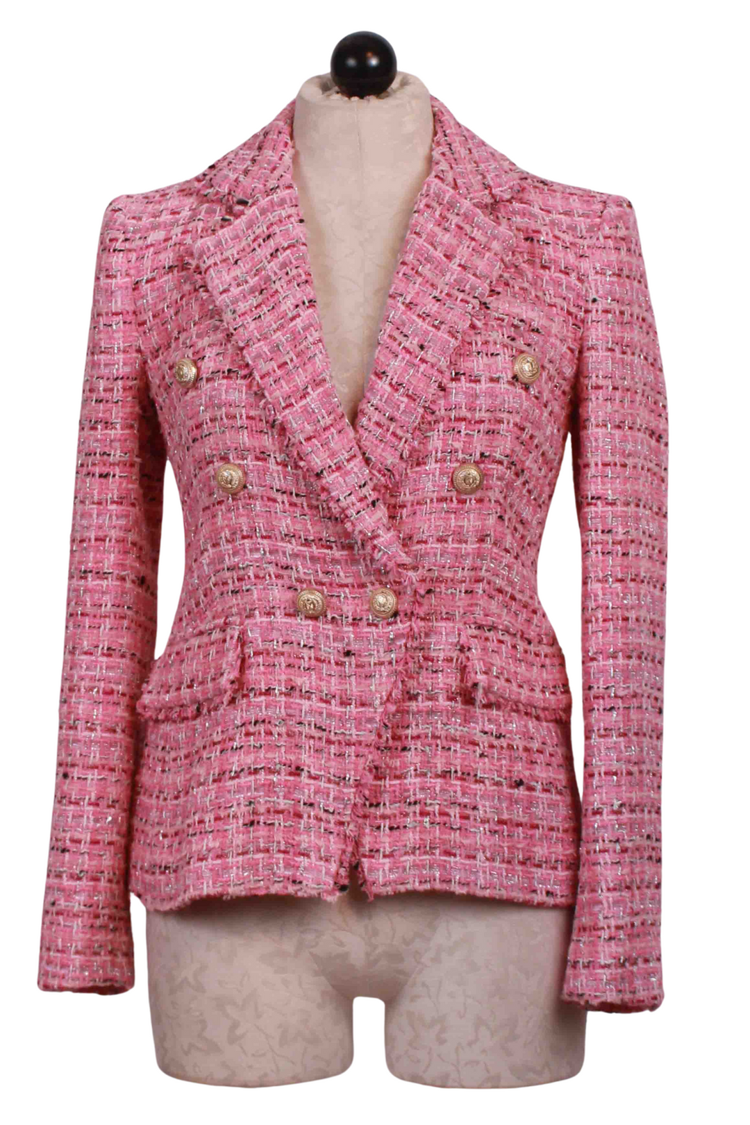 Pink Melange Eliza Tweed Blazer by Generation Love